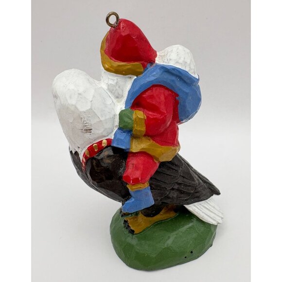 House of Hatten Santa Riding an Eagle Christmas Ornament 1998 Susan M Smith - Picture 2 of 9